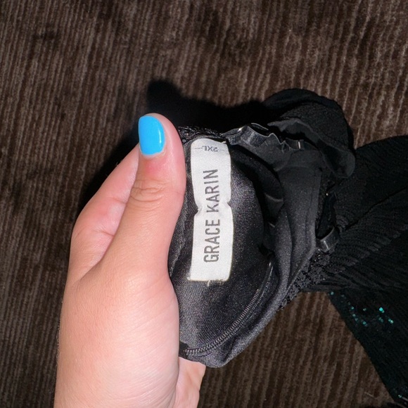 Dark green fancy sequin dress - Picture 4 of 5